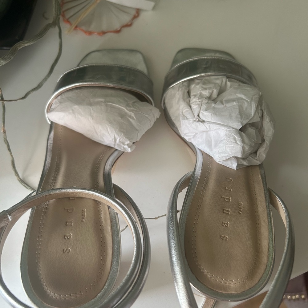 FLASH SALE! SANDRO Metallic Leather Sandals in size 38!!!